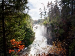 Magical waterfall scene